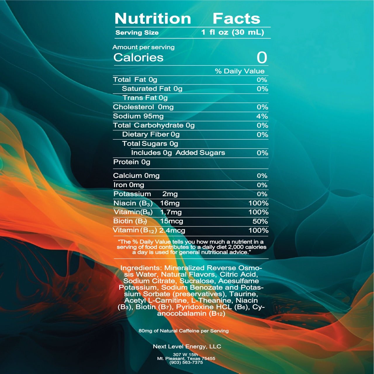 Next Level Zero Sugar Energy Refresher Base - Next Level Energy